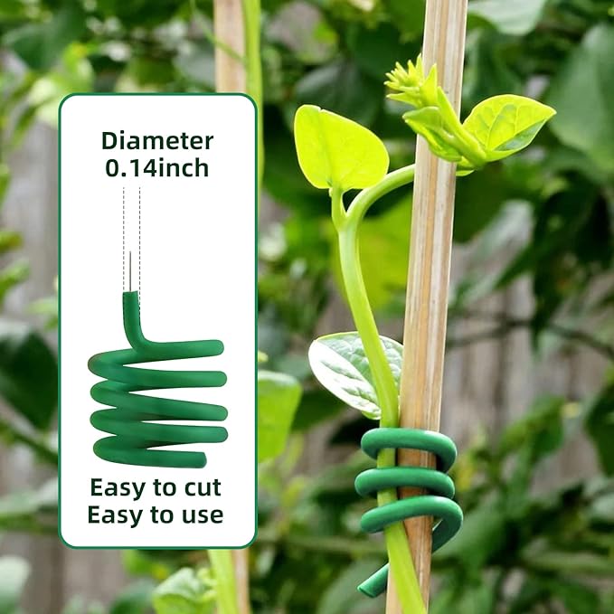 Decoroca Soft Plant Ties for Support - 65.6' Reusable Waterproof Plant Wire, Garden Twist, Office Organization and Decoration Binding（3pcs/Green）