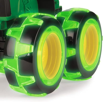 TOMY Monster Treads Lightning Wheels - John Deere Tractor - Motion Activated Light Up Monster Truck Toy - John Deere Tractor Toys - Frustration Free - Ages 3 Years and Up