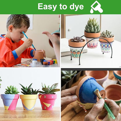 FAMILY 20 Pack 3.15 inch Terra Cotta Clay Flower Pots - Breathable and Paintable Indoor Mini Planters for Kids and Adults