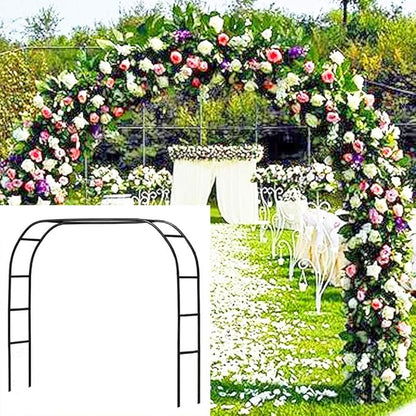 Metal Garden Arbor Wedding Arch 76.8 Inch H x 90.5 Inch W \94.5 Inch H x 55 Inch W Assemble Freely 2 Sizes for Various Climbing Plant Roses Vines Bridal Party Decoration Pergola Arbor (Black)
