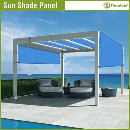 9' × 38' Pergola Shade Cover Universal Replacement Canopy Cover Outdoor Durable Fabric Sun Shade Cloth for Deck Patio Porch Backyard Gazebo with Grommets & Weighted Rods, Blue