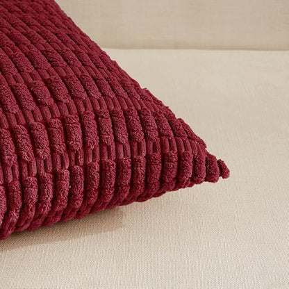 Fancy Homi 4 Packs Decorative Throw Pillow Covers for Living Room Couch Bed, Modern Farmhouse Boho Home Décor Accent Cushion Case, 20" x 12", Burgundy