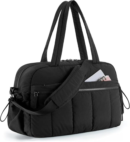 BAGSMART Duffle Bag for Travel, Gym Bag for Women, Weekender Carry on Bag | PVC Wet Pocket, Airline Approved Personal Carry-on Size, Fits Under-seat, One Bag for Gym, Travel, Hospital, Overnight