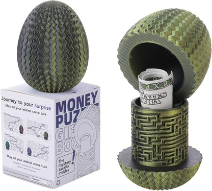 Maze Egg Money Puzzle Gift Box: Available in 4 Unique Internal Designs - Secret Cash Holder & Surprise Gift Container for Easter, Birthday, Wedding - Fun Brain Teaser Toy for Kids & Adults