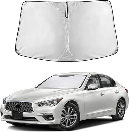EcoNour Windshield Sunshade Compatible for Infiniti Q50 2014-2022 2023 2024, Sun Visor for Front Windshield & Window Sun Shade Cover, UV Heat Blocker & Protector, Car Accessories