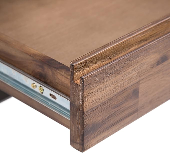 SIMPLIHOME Erina SOLID ACACIA WOOD Industrial 60 Inch Wide Writing Office Desk in Rustic Natural Aged Brown, For the Workstation and Study Table