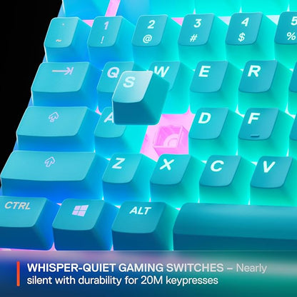 SteelSeries Apex 3 TKL Aqua RGB Gaming Keyboard — Tenkeyless Compact Form Factor — 8-Zone RGB Illumination — Water and Dust Resistant — Whisper-Quiet Gaming Switch