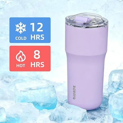 BJPKPK 20oz Spill Proof Coffee Tumbler, Insulated Stainless Steel Cup | Double Wall Vacuum, Leakproof Lid, Keeps Hot/Cold/Iced, BPA Free, Dishwasher Safe, Cupholder, Travel, Lavender