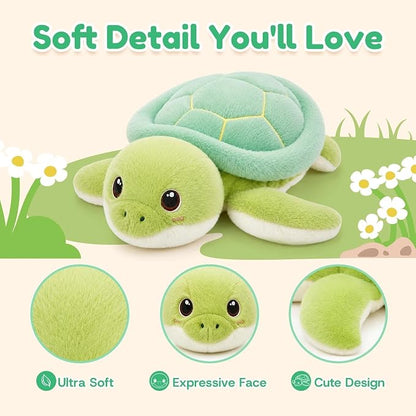 Turtle Weighted Stuffed Animal Soft Plush Toy Gift (10.6 Inch, 0.7 Lbs)