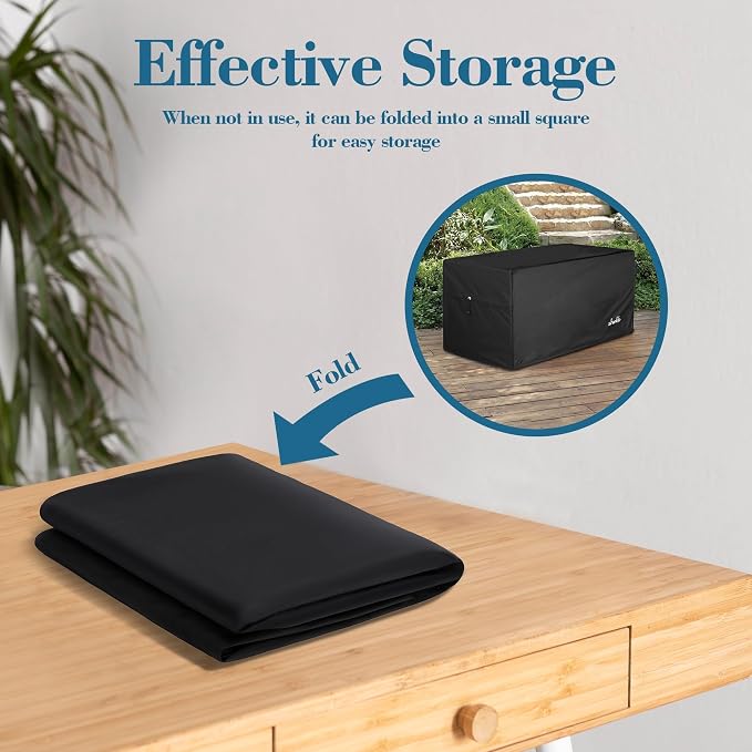 Himal Deck Box Cover, Waterproof 600D Oxford, 63 x 30 x 28 in | Heavy-Duty 600D Fabric, Waterproof Protection, UV Resistant, Outdoor Storage Cover, Waterproof Outdoor Furniture Covers