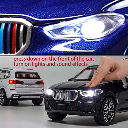 Toy Cars 1/32 Metal Model Car Toys with Light and Sound Pull Back Collectible Model for Kids Gift Toy(Black)