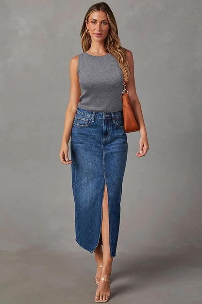 Arach&Cloz Women's Wool Blend Sweaters Non See Through Summer Business Casual Tank 2026