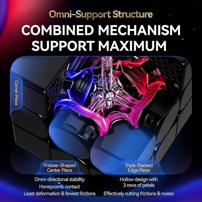 GAN 16 Maglev MAX Speed Cube 3x3 Magnetic, Power Stability Handfeel Max Professional Speedcube, Brain Teaser Puzzle Fidget Toy for Kids Adults, 2025 Pinnacle Flagship UV Version GAN16, 56mm