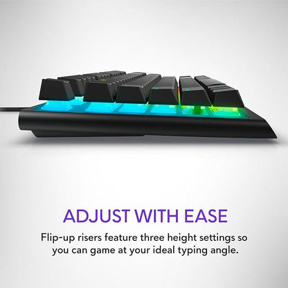 Alienware Wired Gaming Keyboard AW420K, Linear Mechanical, TKL | USB-C, Detachable Cable, Adjustable Height, RGB Per-Key, Dark Side of the Moon, 2-Year Warranty