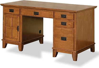 Home Styles Arts and Crafts Cottage Oak Double Pedestal Desk by Home Styles