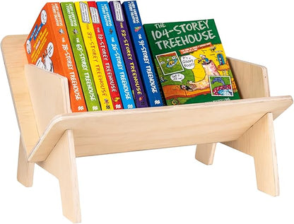 Wooden Tilted Tabletop Bookshelf， Kids Bookcase， Rustic Desktop Storage Organizer Display Bookshelf， Wooden Tabletop Tilted Bookcases for Books， CDs
