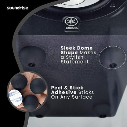 Soundrise DOMES Isolation Pads - Sound Dampening & Anti-Vibration Silicone Feet - Audio Isolation Feet for Subwoofers, Speakers & Turntables - Peel & Stick, Durable Class-A Silicone, Non-Slip (4-Pack)