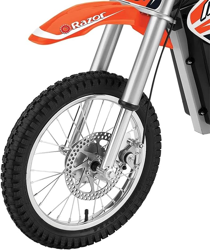 Razor MX650 Dirt Rocket Bike Electric Ride-On for Ages 16+, 220 lb Max Weight, Orange – 36V Battery, Up to 17 Mph, 40-Min Run Time, Twist-Grip Throttle, 16” Front and 14” Rear Pneumatic Tires