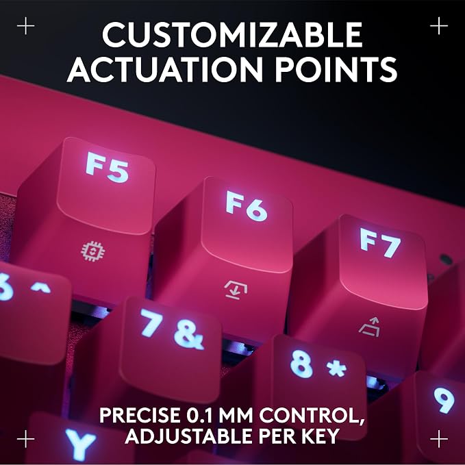 Logitech G PRO X TKL Rapid Gaming Keyboard (Hall-Effect) - Magenta | Hall-Effect Magnetic Analog Switches with Rapid Trigger, Lightsync RGB, Detachable USB-C Cable, Volume Roller & Media Buttons