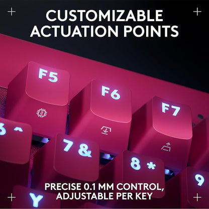 Logitech G PRO X TKL Rapid Gaming Keyboard (Hall-Effect) - Magenta | Hall-Effect Magnetic Analog Switches with Rapid Trigger, Lightsync RGB, Detachable USB-C Cable, Volume Roller & Media Buttons