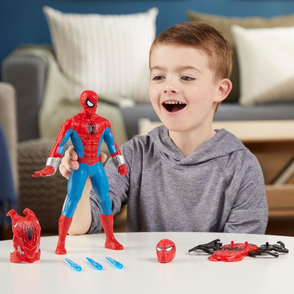 Marvel Spider-Man Thwip Blast Spider-Man Action Figure with Accessories, 11-Inch-Scale Super Hero Toys for Kids Ages 4 and Up