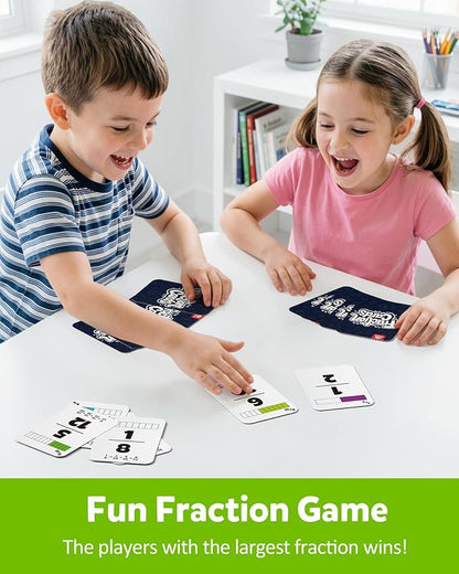 Coogam Magnetic Fraction Tiles - Montessori Math Manipulatives for Fraction Learning & Practice, Educational Games for Homeschool & Classroom, Grades 2-5
