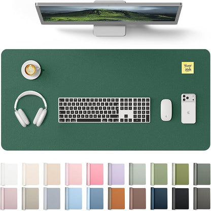 YSAGi Leather Desk Pad Protector, Office Desk Mat, Large Mouse Pad, Non-Slip PU Leather Desk Blotter, Laptop Desk Pad, Waterproof Desk Writing Pad for Office and Home (Seafoam Green, 35.4" x 17")