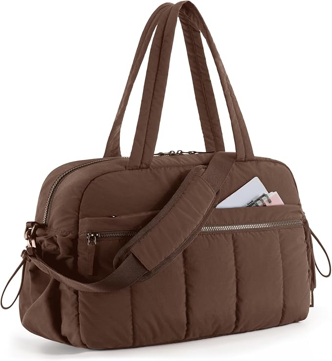 BAGSMART Duffle Bag for Travel, Gym Bag for Women, Weekender Carry on Bag | PVC Wet Pocket, Airline Approved Personal Carry-on Size, Fits Under-seat, One Bag for Gym, Travel, Hospital, Overnight