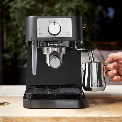 De'Longhi Stilosa Compact Manual Espresso Machine, Manual Milk Frother | #1 Worldwide Espresso Machine Maker, 15 Bar Pump Pressure, Stainless Steel Boiler, Frother, Compact Design
