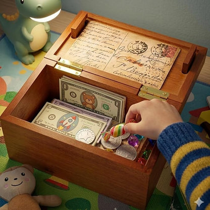 Onietoiy Big 32 Steps Wooden Secret Puzzle Box Toys Beech Wood Money Holder Handmade Storage Brain Teaser Unlocking Games Retro Compartment Thinking Toy Mysterious Birthday Gift for Kids and Adults