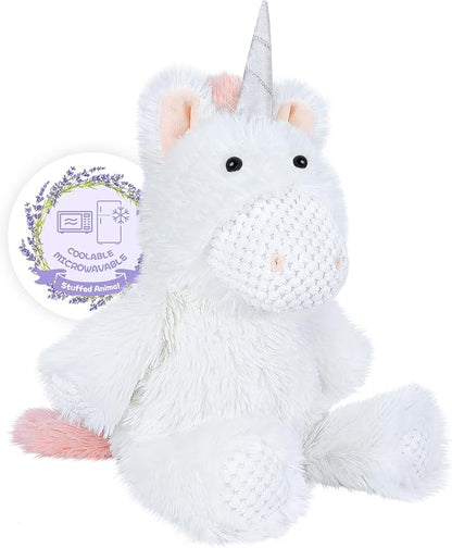 SuzziPals Coolable Warmable Unicorn Stuffed Animal, Microwavable Stuffed Animals Heating Pad for Soothing & Relaxation, Lavender Plushies for Stress Relief, Stuffed Unicorn Gifts for Girls