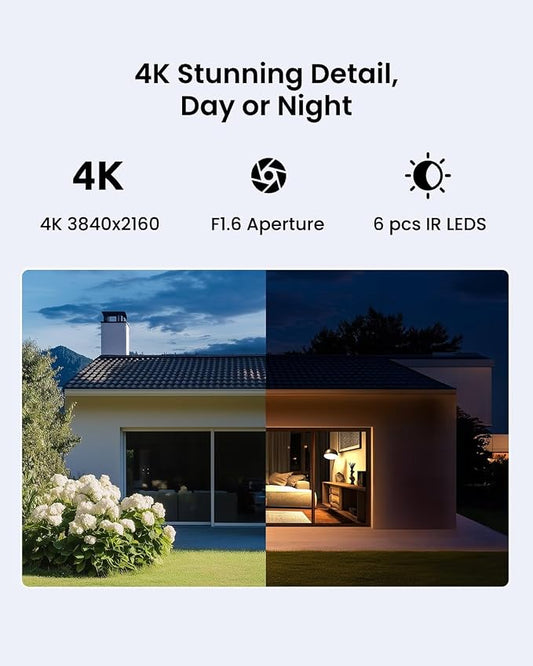 REOLINK Lumus Pro 4K Outdoor Security Camera, Plug-in Power WiFi Camera | Color Night Vision Spotlight, 2.4/5GHz WiFi 6, No Subscription Local Storage, Smart Detection, Two-Way Talk, 24/7 Recording