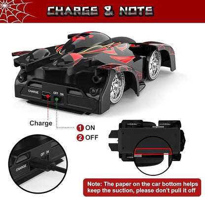 Wall Climbing Remote Control Car, 360° Rotating RC Stunt Car with Headlight, Rechargeable RC Cars Toys for 3 4 5 6 7 8-12 Year Old Boys Girls Kids