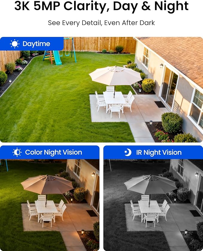 REOLINK Security Cameras Outdoor Wireless WiFi, Argus 3 Pro+Solar Panel with 5MP Color Night Vision, 2.4G/5Ghz WiFi, Non-Stop Solar Powered, Human/Vehicle Detection, Home Hub Compatible