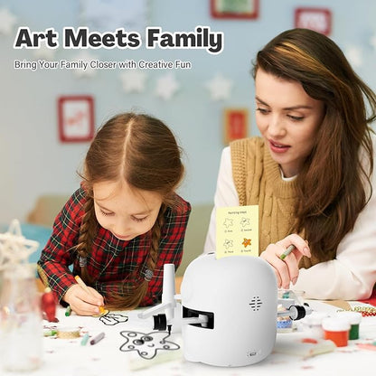 RIVGOT Drawing Robot for Kids with 150 Cards, Voice Interactive Educational Drawing Machine, Montessori Painting Learning Toys for 3 4 5 6 7 8 Year Old Boys Girls Birthday Party