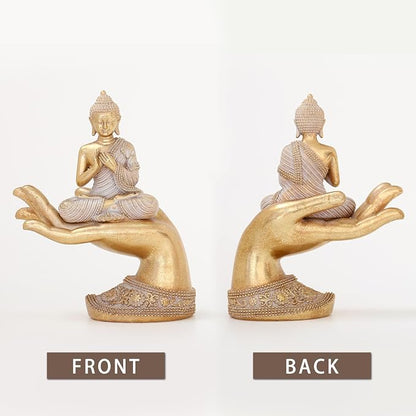 Buddha Statue for Home Decor Gold 8.7"- Buddha Statues for Zen Decor - Buddha Statue Large for Spiritual-Buddha Decor for Living Room-Buda–Indoor Buddha Gift for Relaxation, Meditation or Shrine