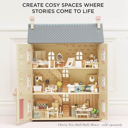 Le Toy Van - Wooden Dolls House Full Starter Furniture & Accessories Play Set for Dolls Houses | Girls or Boys Dolls House Furniture Sets - Suitable for Ages 3+