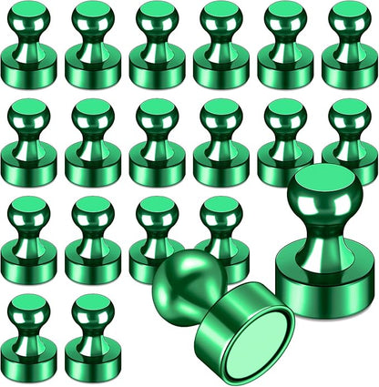 LOVIMAG Fridge Magnets 20Pcs, Magnet for Refrigerator Whiteboard, Green | Small Strong Neodymium Metal Cute Push Pin for Classroom, Kitchen, Accessories Decorative, Office, Calendar