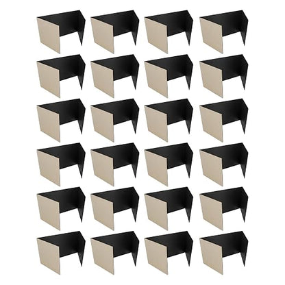 Flipside Products 18”x 48” Black Study Carrel, Privacy Boards, Student Privacy and Focus Booth for The Classroom, Desk Divider Cubby for Tests, Made in USA - 24 Pack