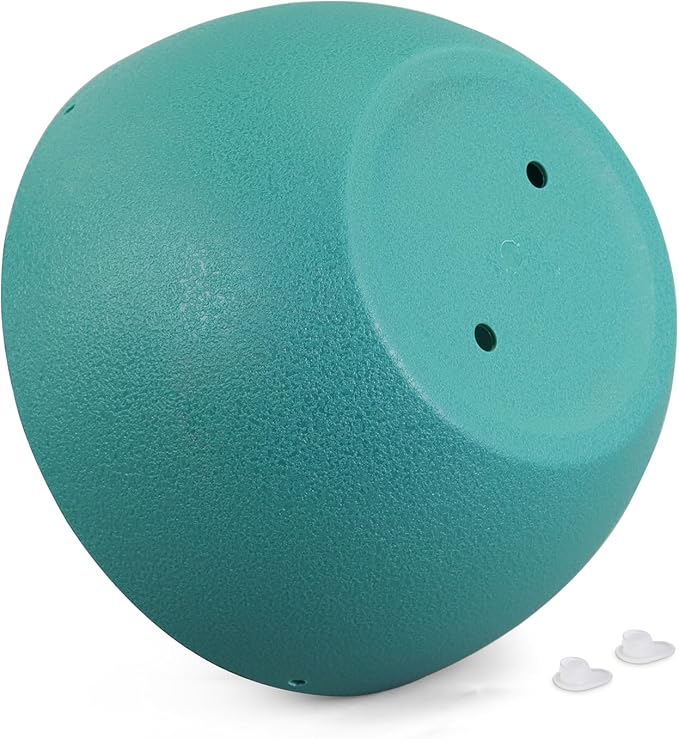 10 inch Hanging Planters for Indoor Outdoor Plants, 2 Pack Hanging Flower Pots with Drainage Holes and Chain for Garden Porch, Plastic Hanging Baskets for House Plants, Blue Green