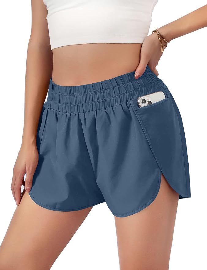 Blooming Jelly Women's Quick-Dry Running Shorts Workout Sport Layer Active Shorts with Pockets 1.75"