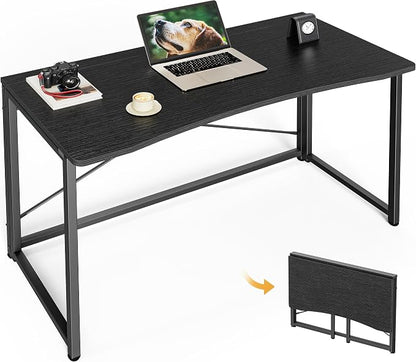 Huuger Folding Desk for Small Spaces, 31.5 Inch Foldable Computer Table, Easy Assembly, for Home Office, Study, Bedroom, Dorm, Space Saving, Small Writing Work Office Computer Desk, Black