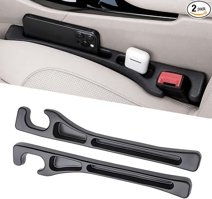 Car Seat Gap Filler Organizer 2 PCS Black Universal Seat Gap Plug Blocker Anti-Drop Console Catcher Phone Keys Storage for Car Truck SUV Auto Accessories Style2