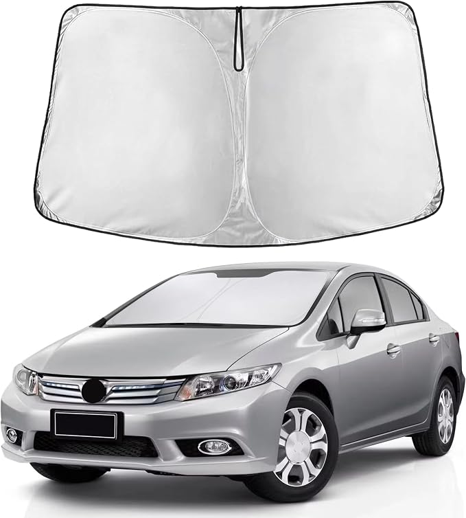 EcoNour Windshield Sunshade Compatible for Honda Civic 2006-2009 2010 2011, Sun Visor for Front Windshield & Window Sun Shade Cover, UV Heat Blocker & Protector, Car Accessories