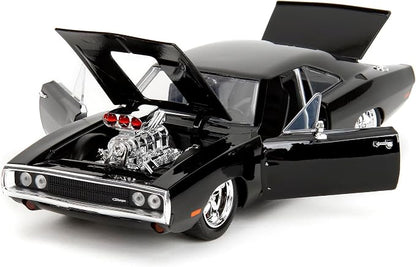 Jada Fast & Furious Dom’s 1970 Dodge Charger Diecast Model – 1:24 Scale Durable Die Cast Car – Includes Dom Figure – Perfect for Collectors and Kids