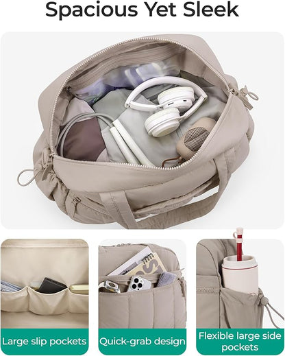 BAGSMART Duffle Bag for Travel, Gym Bag for Women, Weekender Carry on Bag | PVC Wet Pocket, Airline Approved Personal Carry-on Size, Fits Under-seat, One Bag for Gym, Travel, Hospital, Overnight