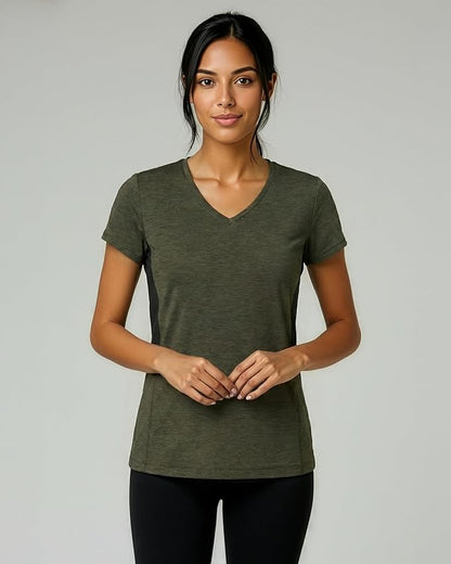 5 Pack Women's Dry Fit V Neck Workout Tops T Shirts Athletic Gym Yoga Tees | Available In Plus Size, Cooling Moisture-Wicking, Short Sleeve, Quick-Dry, Fitness, Stretch, Exercise, Running, Hiking
