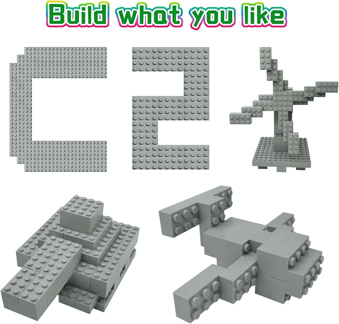 Classic Building Brick 2x4 100 Pieces, Compatible with Lego 3001 Bulk Block Set, Creative Building Toy DIY, Suitable for Boys Girls and Teenagers Aged 6+ (Light Blue)