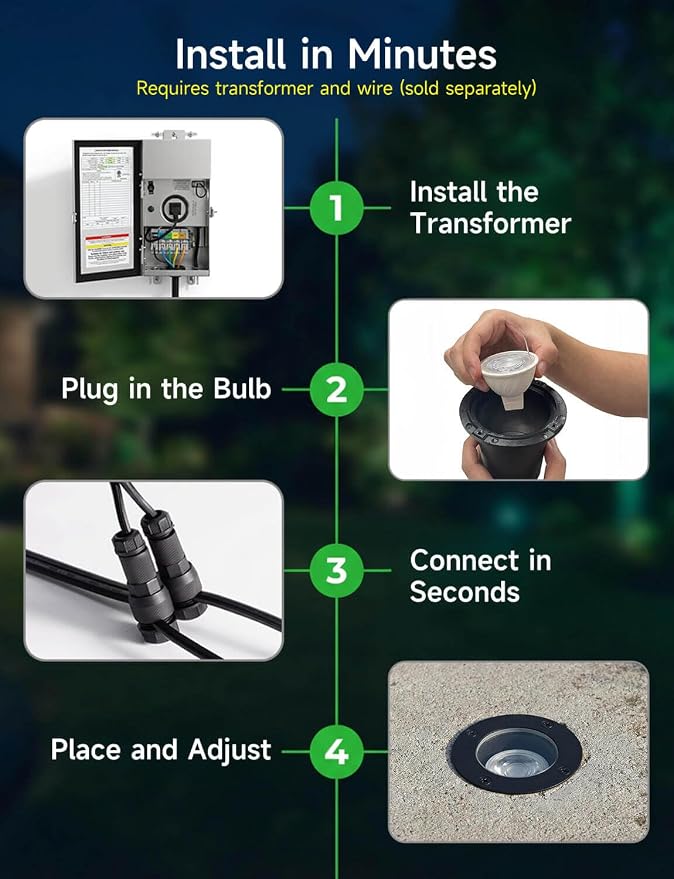 Smart RGBCW Outdoor In-Ground Well Light, 12V Low Voltage Landscape Lighting with App & Remote Control, Replaceable Bulb for Yard, IP65 Waterproof, Transformer and Wire Not Included, 1 Pack