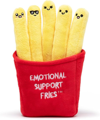 Emotional Support Fries by Relatable, Cuddly Stuffed Animals and Toys, Squishy Toys and Plushies, Great Gift Ideas for Loved Ones of All Ages, Includes 5 Plushies with Carrying Basket